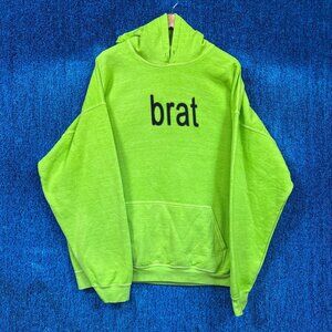 Charli-XCX Brat Album Oversized Electro-Dance Pop Hoodie S/M